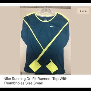 Nike Dri Fit runners too sz small w/thumbholes